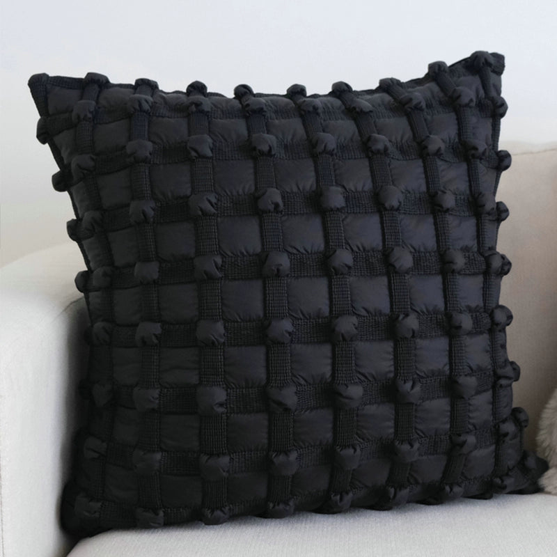 Premium black and white checked cushion cushion