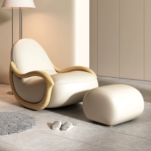 Cream solid wood rocking chair