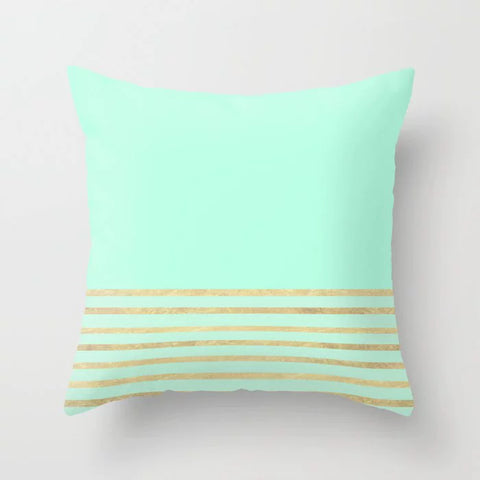 Simple green striped geometric pillow sofa pillow