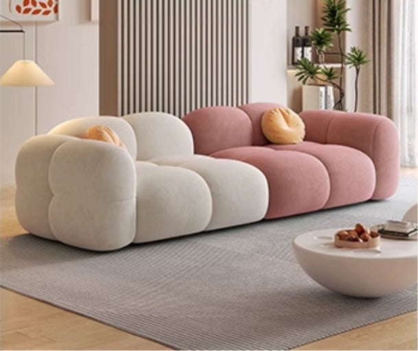 Cream cotton candy sofa