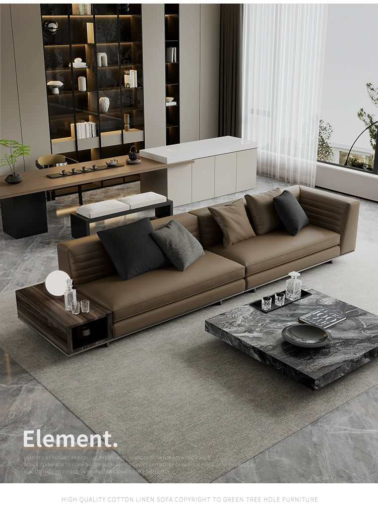 High-end Italian minimalist leather sofa