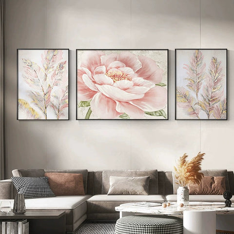 Oil painting living room decorative painting light luxury high sense hanging painting modern simple sofa background wall painting mural B