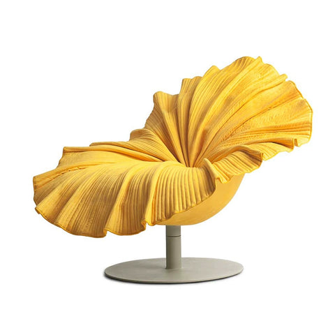 Designer shaped glass petal chair