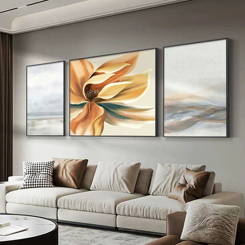 Oil painting living room decorative painting light luxury high sense hanging painting modern simple sofa background wall painting mural A