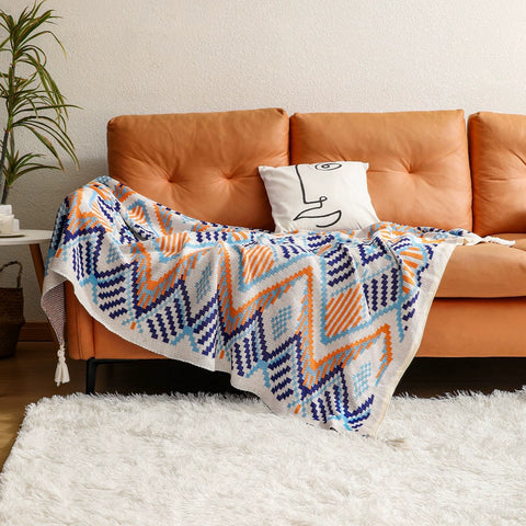 Thickened knitted Bohemian air conditioning blanket sofa blanket