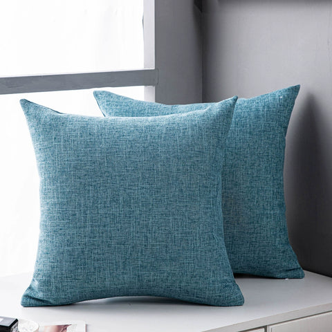 Solid color linen sofa, pillow, and cushion