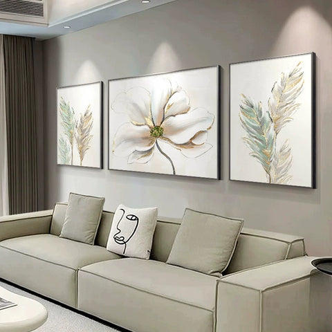 Oil painting living room decorative painting light luxury high sense hanging painting modern simple sofa background wall painting mural A