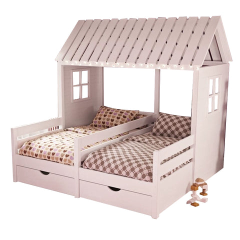 Solid wood twin bed