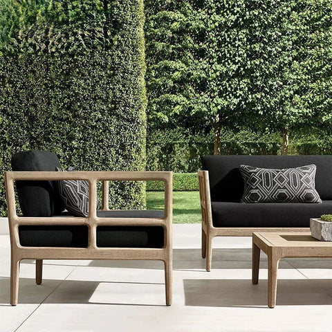 garden simple solid wood lounge sofa garden