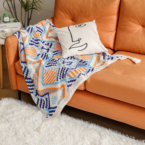 Thickened knitted Bohemian air conditioning blanket sofa blanket