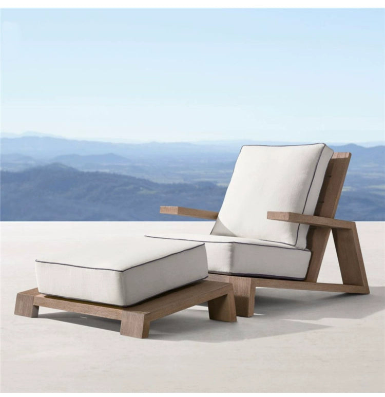 Simple solid wood  garden lounge chair garden