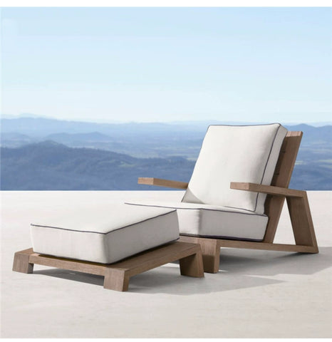 Simple solid wood  garden lounge chair garden