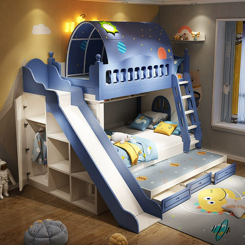 Children&#039;s bed bunk bed slide combination bed