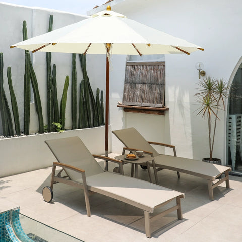 Waterproof chairs on the beach by the swimming pool garden