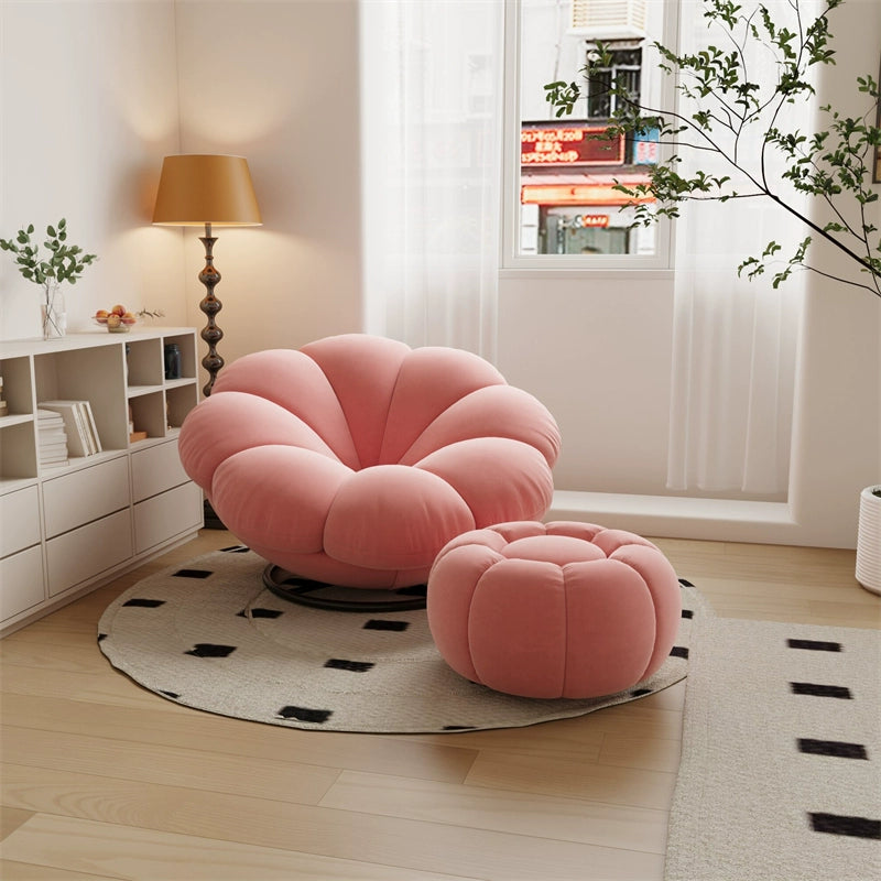 Lazy sofa petal chair reclining and sleeping Internet celebrity creative single rotating small sofa recliner living room balcony bedroom