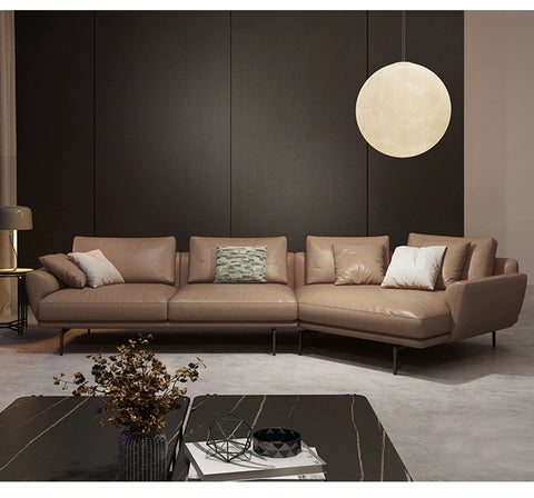 Italian minimalist leather sofa