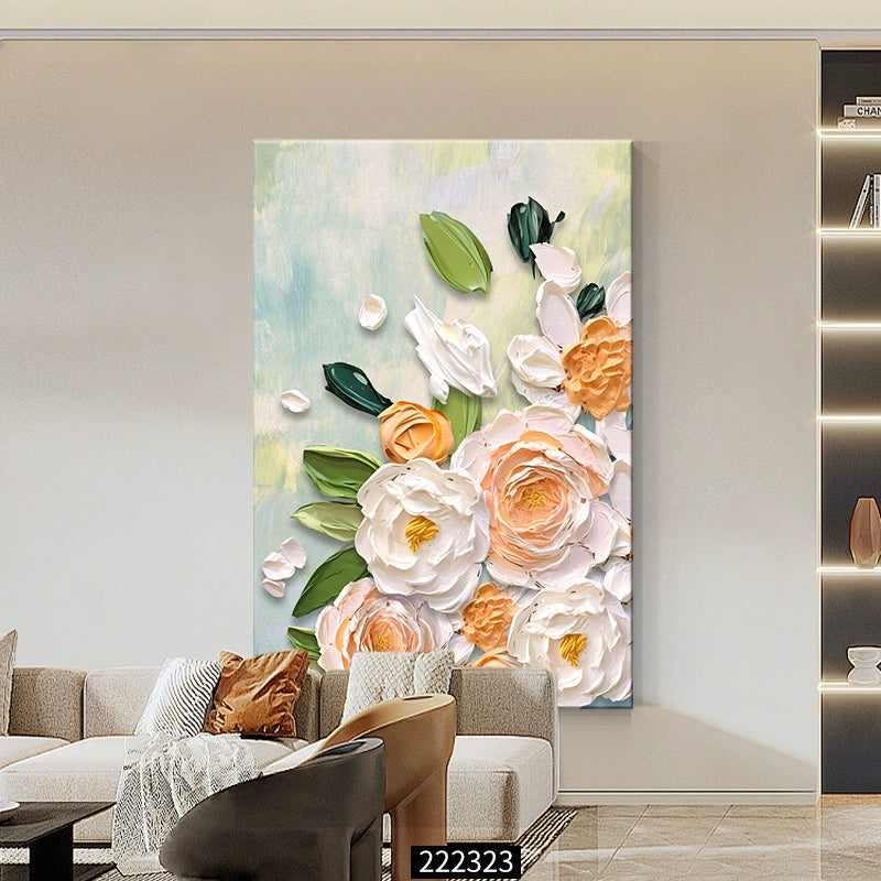 Oil painting Floor painting Cream wind Living room decorative painting Flower porch hanging painting Sofa back background wall mural A