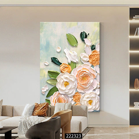 Oil painting Floor painting Cream wind Living room decorative painting Flower porch hanging painting Sofa back background wall mural A