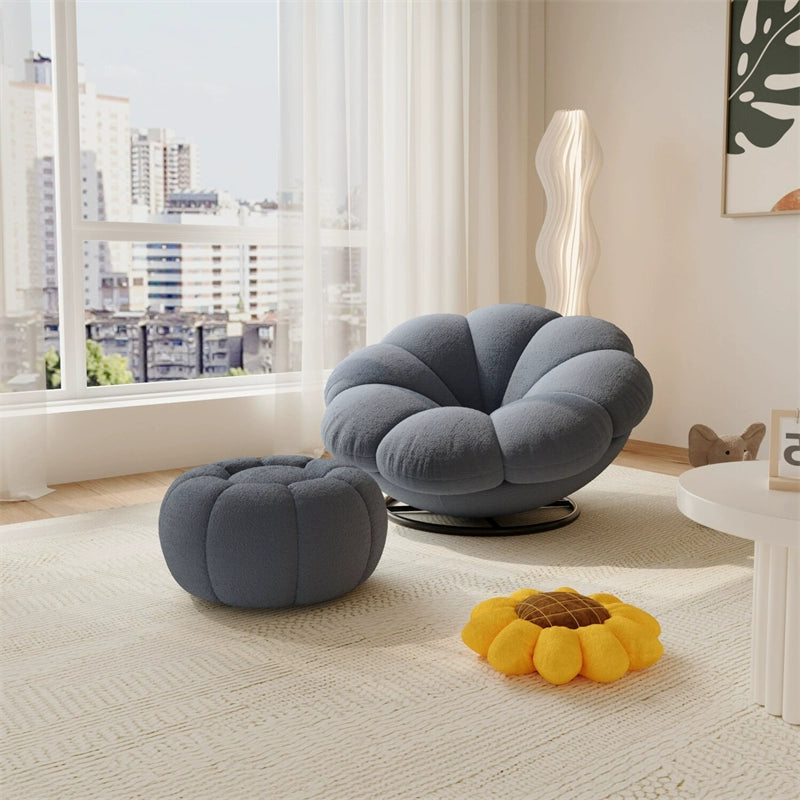 Lazy sofa petal chair reclining and sleeping Internet celebrity creative single rotating small sofa recliner living room balcony bedroom