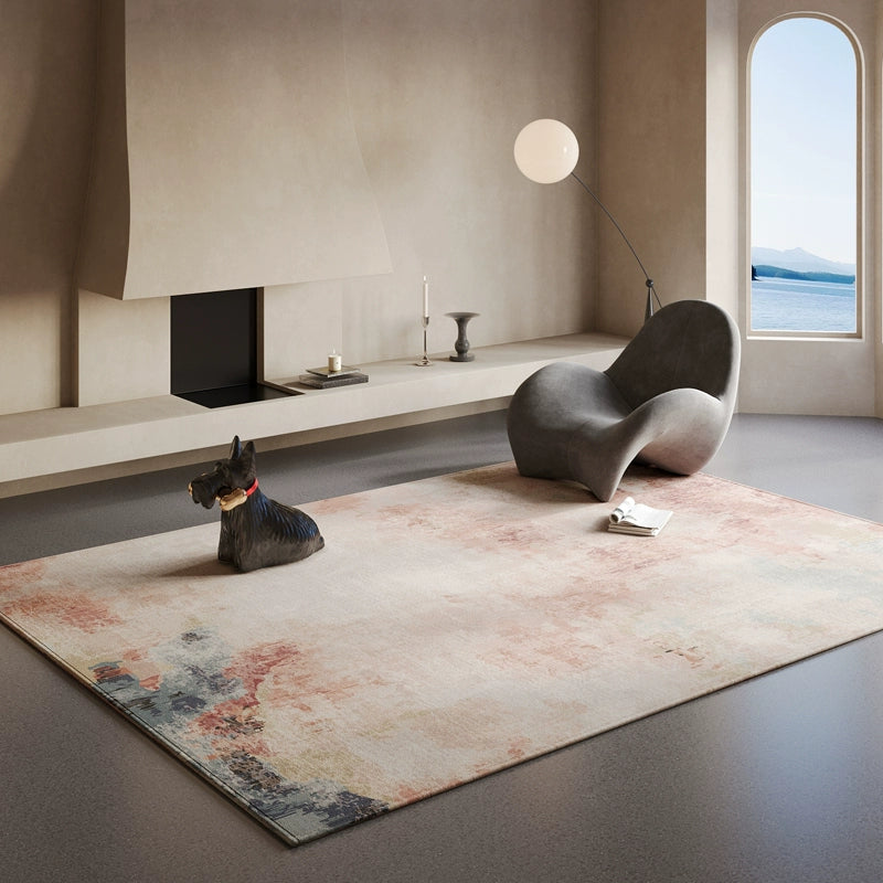 Minimalist high-end living room carpet, sofa, tea table and floor mat