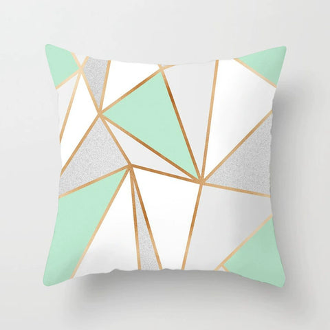 Simple green striped geometric pillow sofa pillow