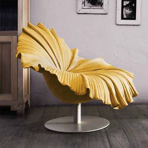 Designer shaped glass petal chair