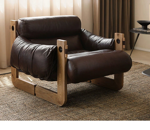 Leisure leather retro single person sofa