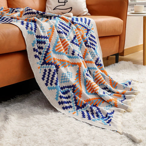 Thickened knitted Bohemian air conditioning blanket sofa blanket