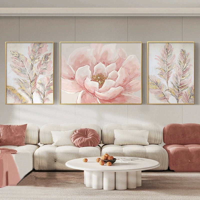 Oil painting living room decorative painting light luxury high sense hanging painting modern simple sofa background wall painting mural C