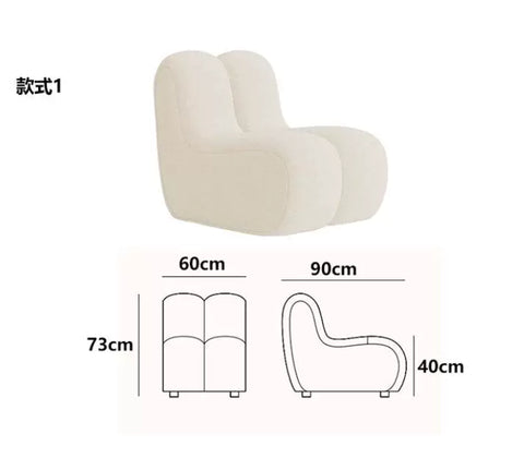 Nordic French fan S arc combination sofa hotel beauty salon art exhibition hall back to back double-sided sofa