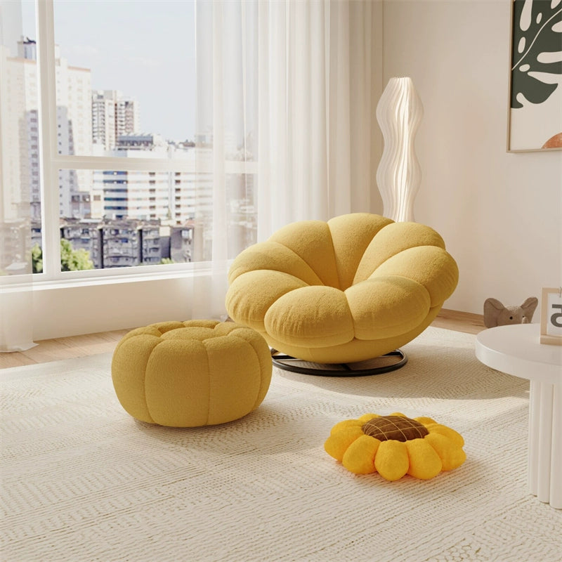 Lazy sofa petal chair reclining and sleeping Internet celebrity creative single rotating small sofa recliner living room balcony bedroom