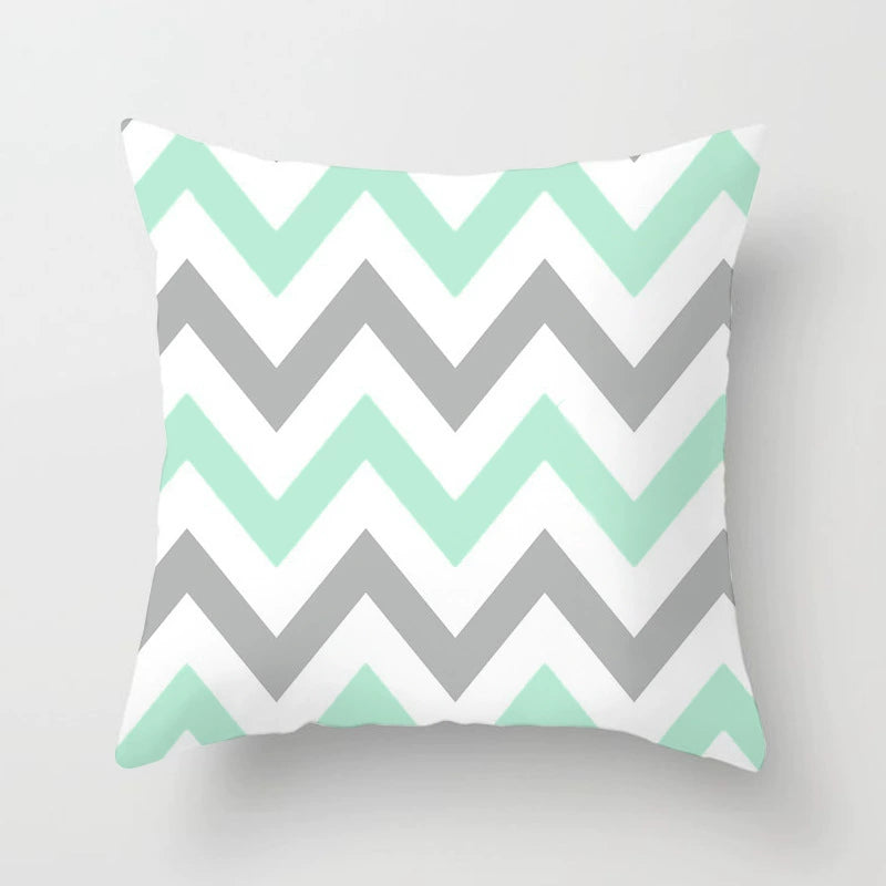 Simple green striped geometric pillow sofa pillow