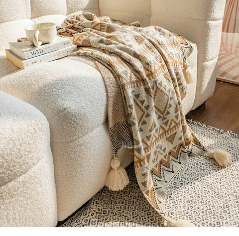 Single shawl blanket sofa blanket sleeping blanket knitted blanket cover blanket