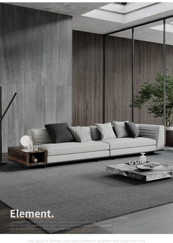 High-end Italian minimalist leather sofa