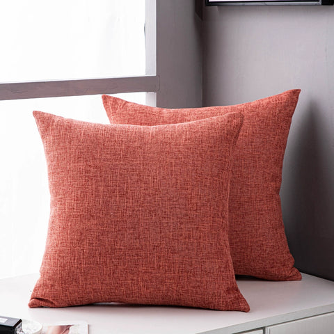 Solid color linen sofa, pillow, and cushion