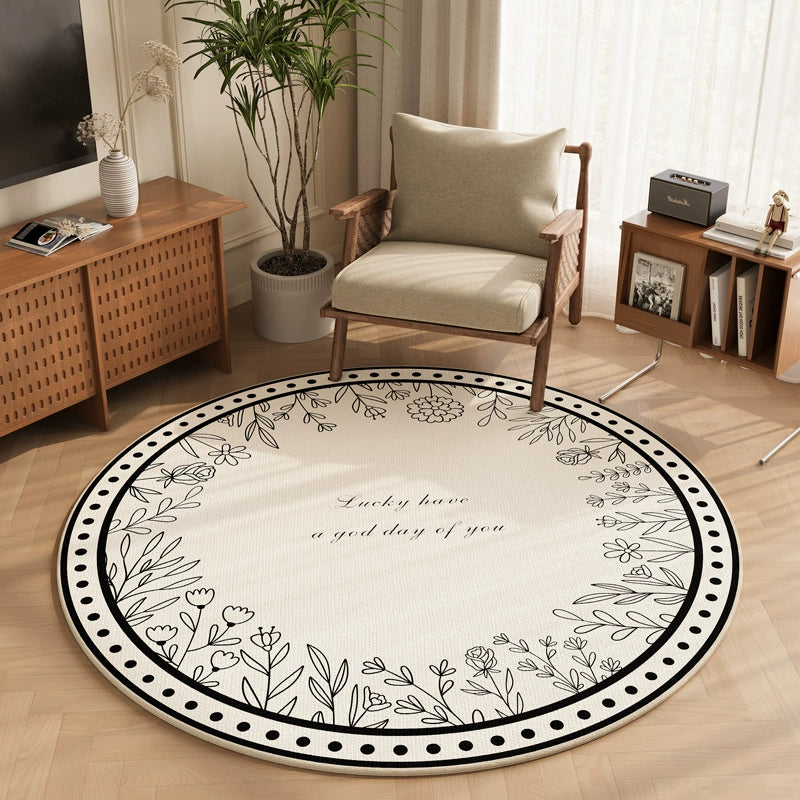 American Vintage Living Room Coffee Table Blanket Bohemian Round Carpet Computer Chair Mat Sofa Rocking Chair Floor Mat Foot Mat B