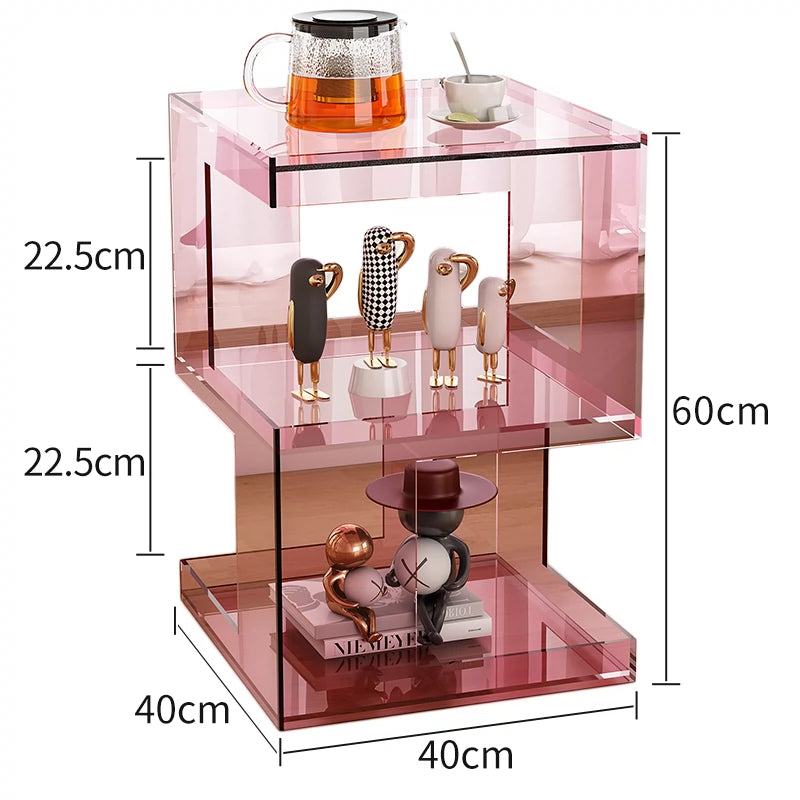 Acrylic rack bedside table creative storage storage rack