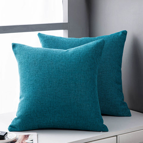 Solid color linen sofa, pillow, and cushion