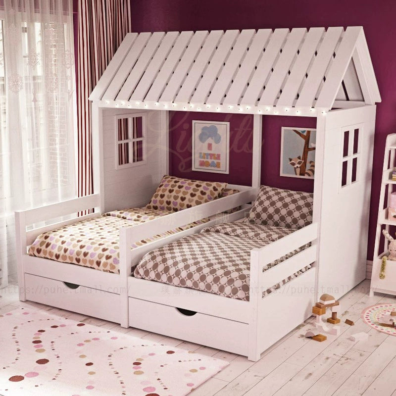 Solid wood twin bed