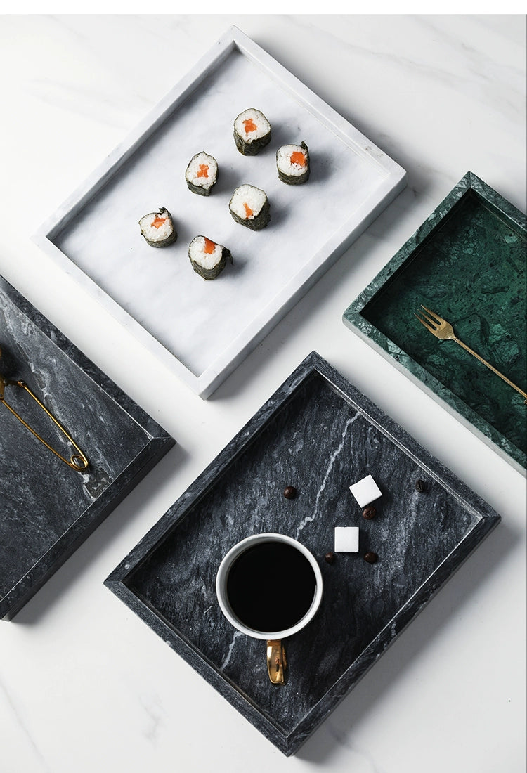 Nordic minimalist marble tray storage tray