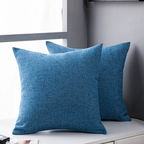 Solid color linen sofa, pillow, and cushion