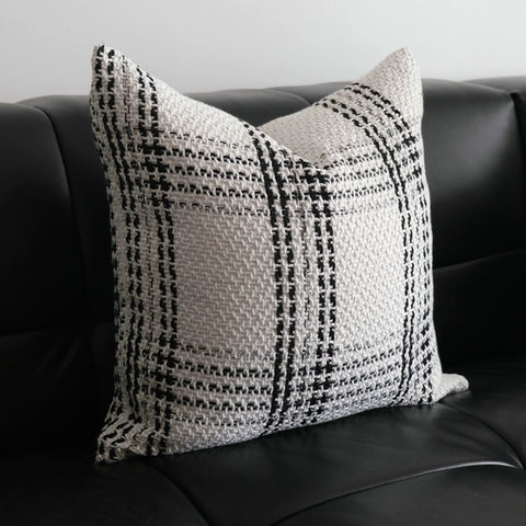 Premium black and white checked cushion cushion