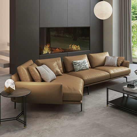 Italian minimalist leather sofa