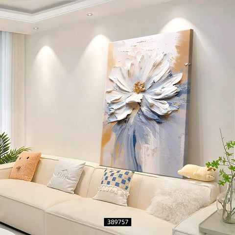 Oil painting floor painting cream wind living room decorative painting flower porch hanging painting sofa background wall mural D