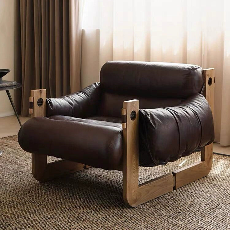 Leisure leather retro single person sofa