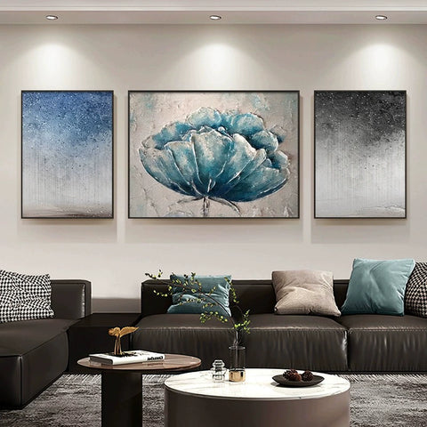 Oil painting living room decorative painting light luxury high sense hanging painting modern simple sofa background wall painting mural C