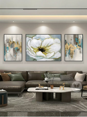 Oil painting living room decorative painting light luxury high sense hanging painting modern simple sofa background wall painting mural A