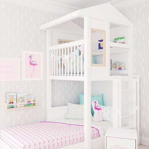 Girls Multifunctional Princess High and Low Bed