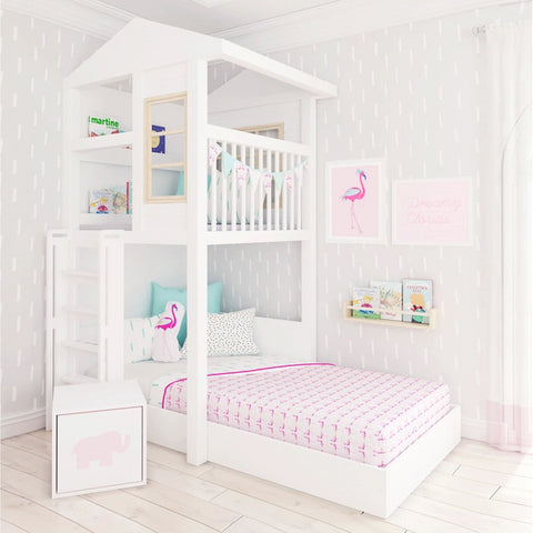 Girls Multifunctional Princess High and Low Bed