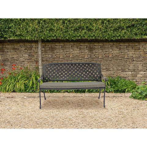 Black Cast Aluminium 3 Seat Benchgarden